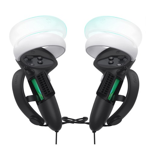 KIWI design Controller Grips Cover with Battery Opening, Adjustable with Knuckle Straps, Suitable for Large Hands Compatible with Quest 2 (Black)